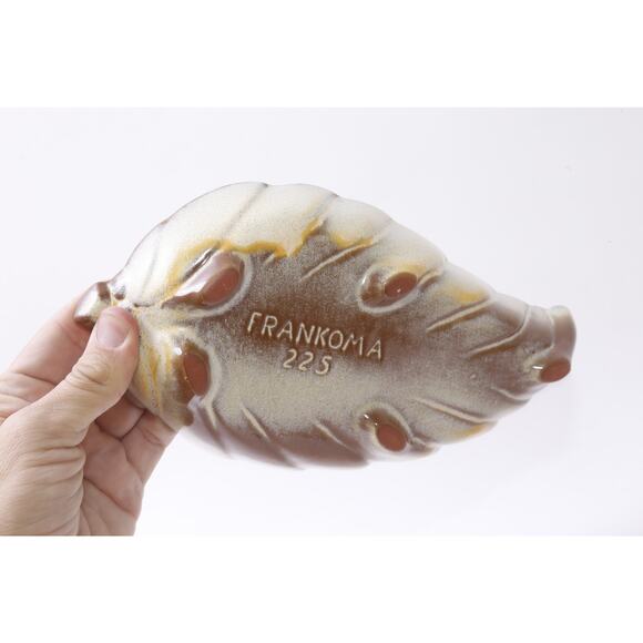 Frankoma 225, Bowl, Leaf Dish, Brown, Pottery, Ceramic, Kitchen, Serving, Home - Picture 3 of 5
